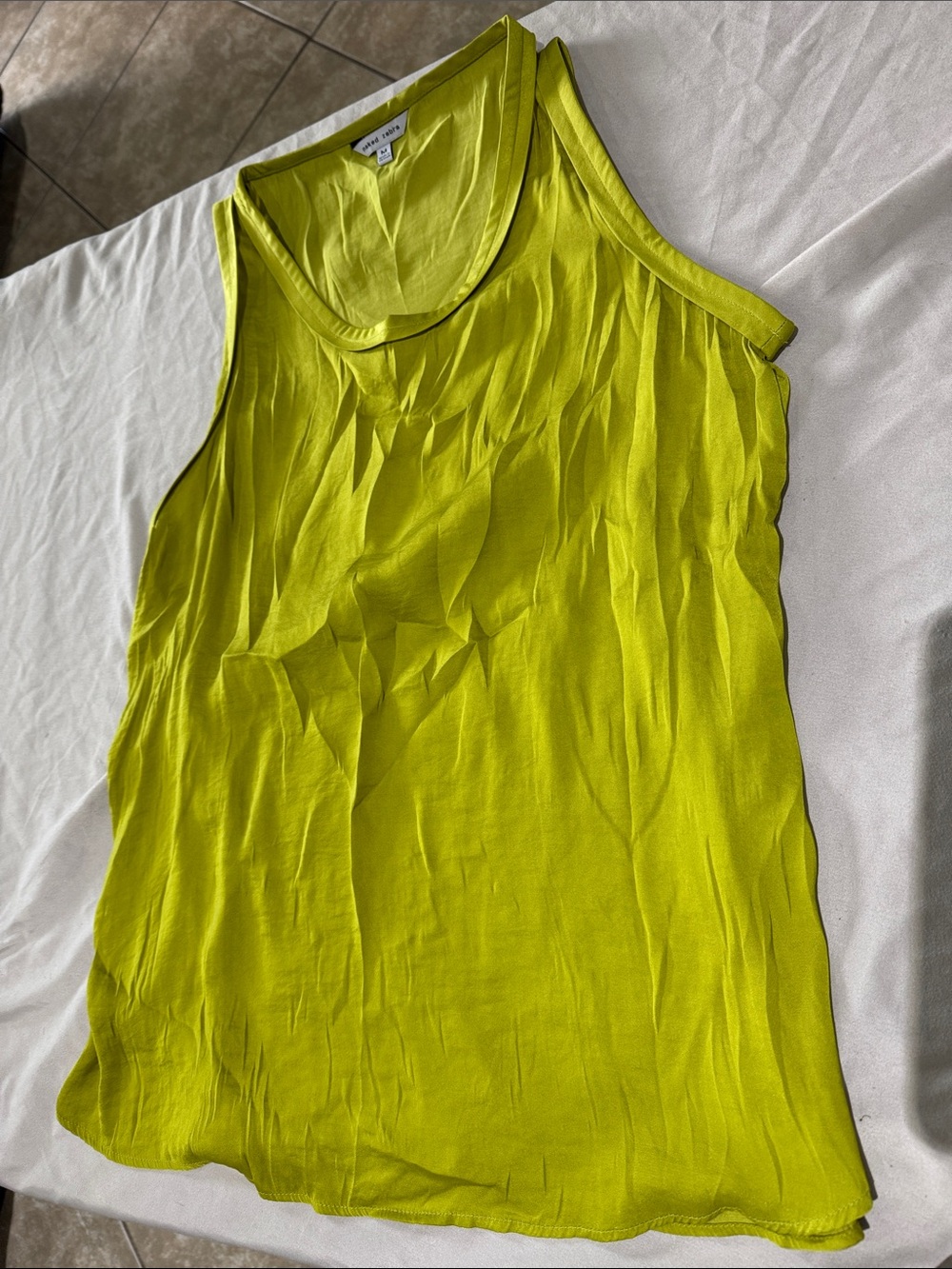Naked Zebra Bright Neon Lime Scoop Neck Tank